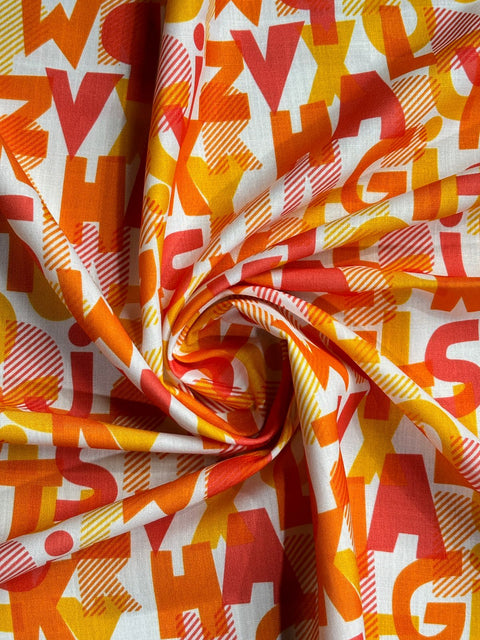 alphabet orange print