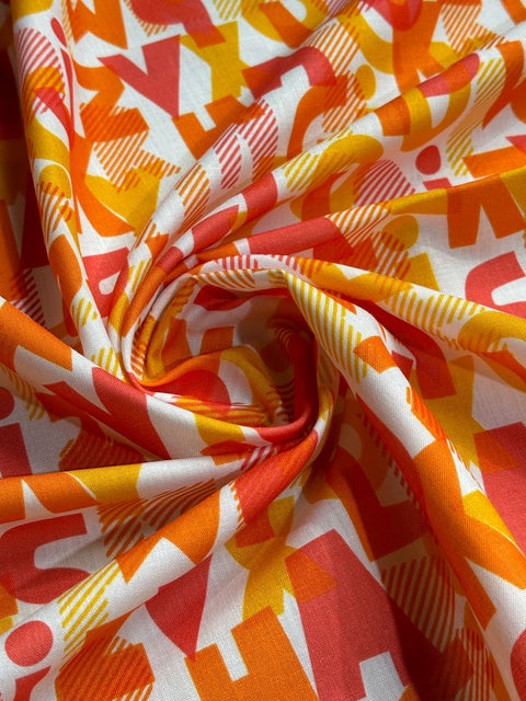alphabet orange print