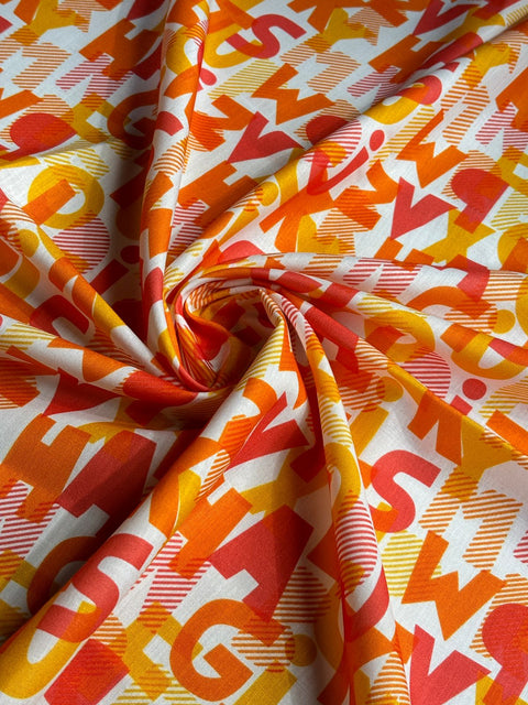 alphabet orange print