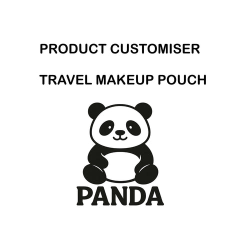PANDA PRINT TRAVEL MAKEUP POUCH SET CUSTOMISER