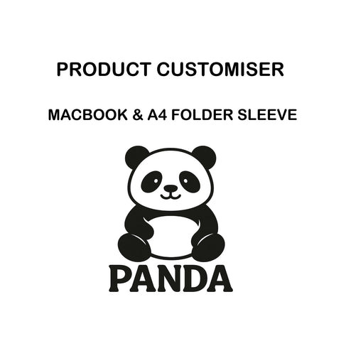 PANDA PRINT MACBOOK & A4 FOLDER SLEEVE CUSTOMISER