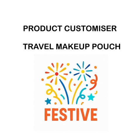 FESTIVE PRINT TRAVEL MAKEUP POUCH SET CUSTOMISER