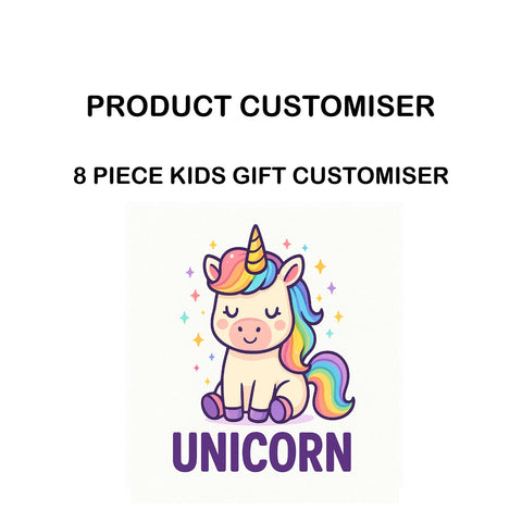 UNICORN PRINT  8 PIECE KIDS GIFT CUSTOMISER