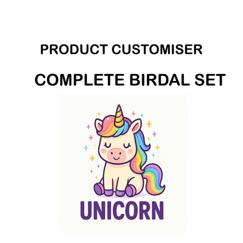 UNICORN PRINT COMPLETE BRIDAL SET CUSTOMISER