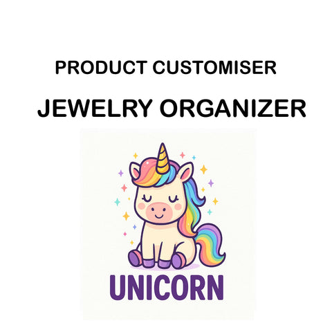 UNICORN PRINT JEWELRY ORGANISER CUSTOMISER