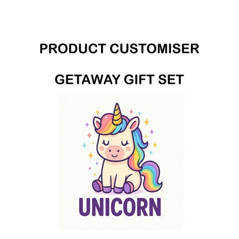 UNICORN PRINT GETAWAY GIFT SET CUSTOMISER