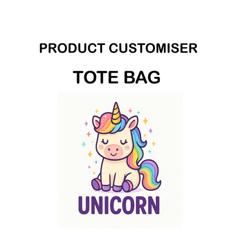 UNICORN PRINT BABY TOTE BAG CUSTOMISER