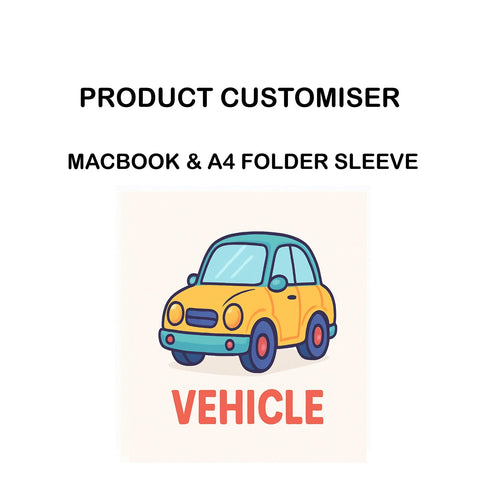 VEHICLE PRINT MACBOOK & A4 FOLDER SLEEVE CUSTOMISER