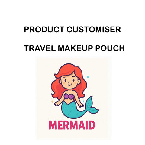 MERMAID PRINT TRAVEL MAKEUP POUCH SET CUSTOMISER