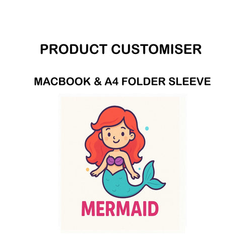 MERMAID PRINT MACBOOK & A4 FOLDER SLEEVE CUSTOMISER