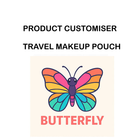 BUTTERFLY PRINT TRAVEL MAKEUP POUCH SET CUSTOMISER