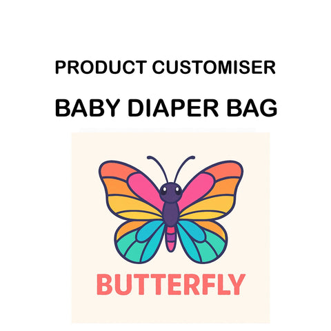 BUTTERFLY PRINT BABY DIAPER BAG CUSTOMISER