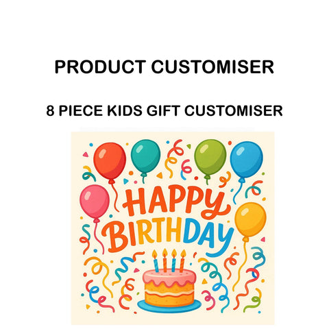 HAPPY BIRTHDAY PRINT  8 PIECE KIDS GIFT CUSTOMISER