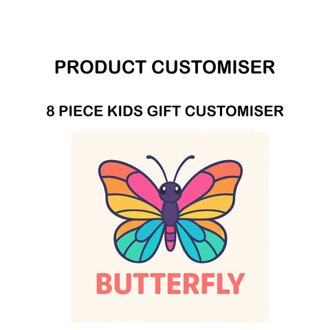 BUTTERFLY PRINT 8 PIECE KIDS GIFT CUSTOMISER