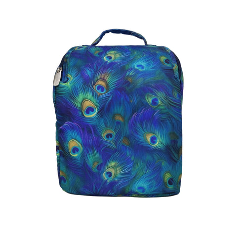 ROYAL PEACOCK GLOW PRINT SMART TIFFIN BAG