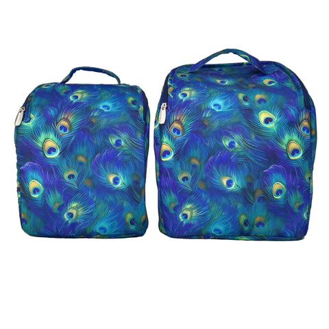 ROYAL PEACOCK GLOW PRINT SMART TIFFIN BAG