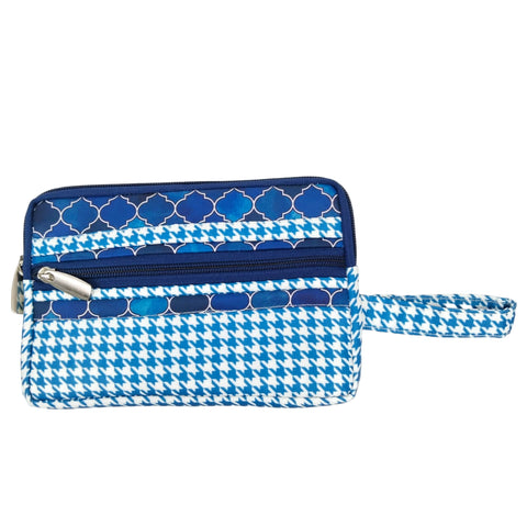 INDIGO MOSAIC PRINT ESSENTIAL TRAVEL COMPACT ORGANIZER