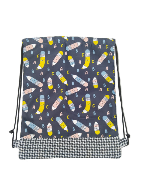 ABC DOODLE PRINT DRAWSTRING BACKPACK