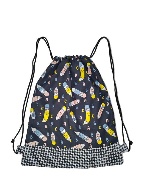 ABC DOODLE PRINT DRAWSTRING BACKPACK