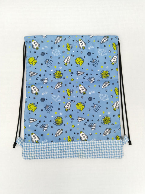 LITTLE ASTRONAUTS PRINT DRAWSTRING BACKPACK