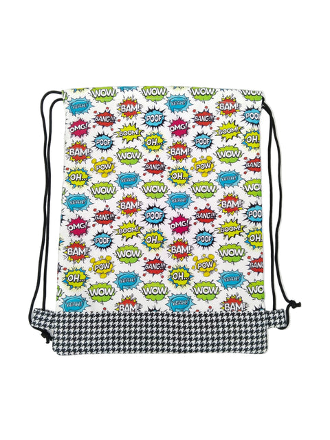 BAM BOOM BUBBLES PRINT DRAWSTRING BACKPACK