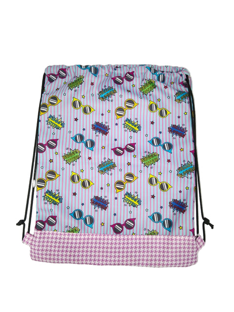 POP SUNGLASS PARTY PRINT DRAWSTRING BACKPACK