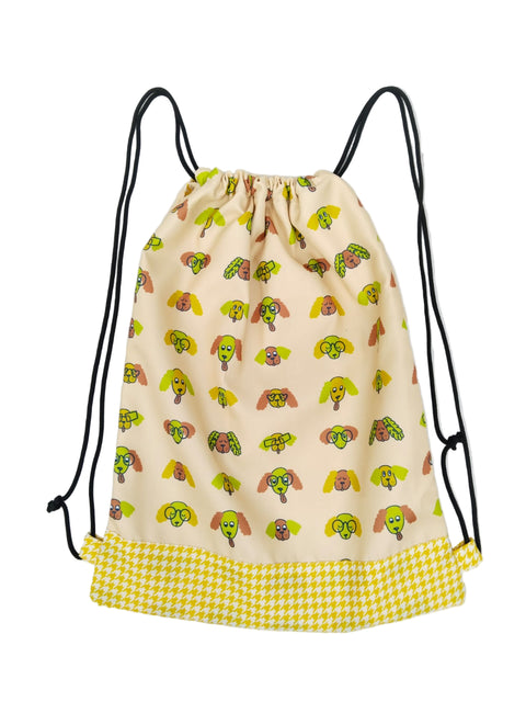 PUP PARADE PRINT DRAWSTRING BACKPACK