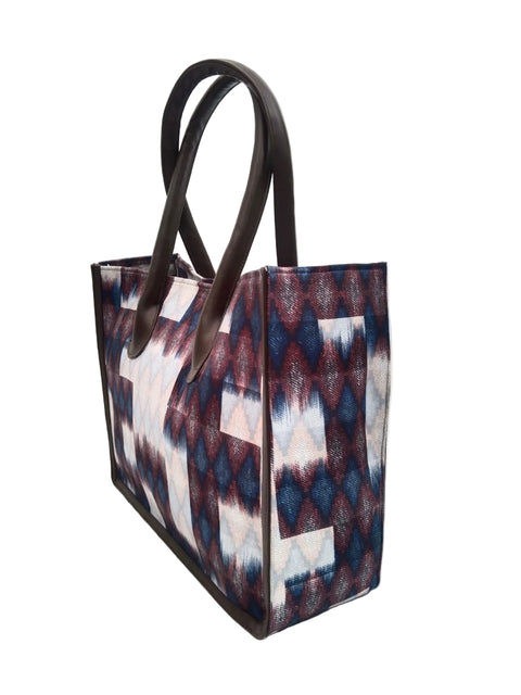 IKAT GLITCH TRAVEL LEATHER BAG