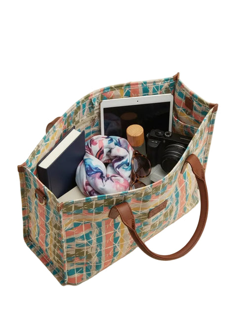 TROPIC TILES TRAVEL LEATHER BAG