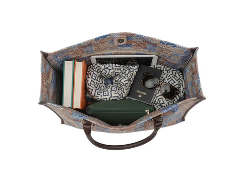 TRIBAL SQUARES TRAVEL LEATHER BAG