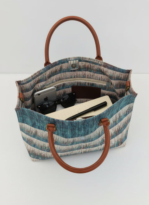 ABSTRACT PRINT LEATHER BAG