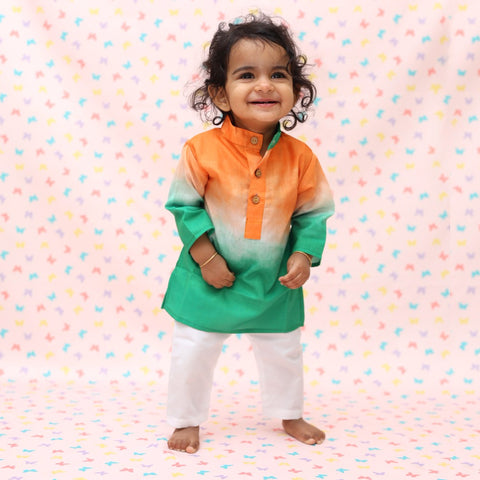 TRI COLOR BLOOM KURTA