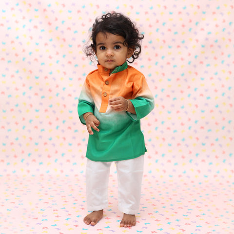 TRI COLOR BLOOM KURTA