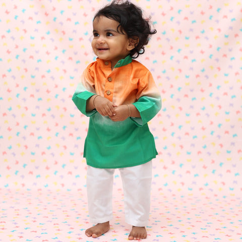 TRI COLOR BLOOM KURTA