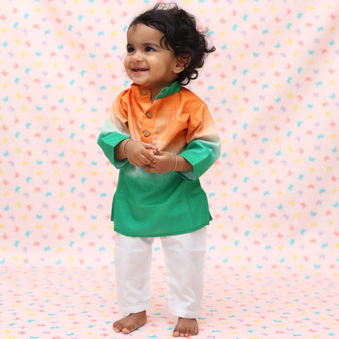 TRI COLOR BLOOM KURTA