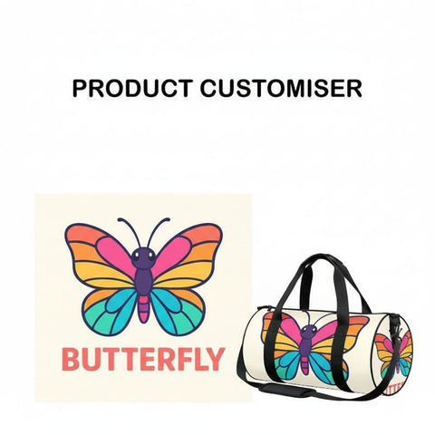 BUTTERFLY PRINT PRINT DUFFLE BAG CUSTOMISER
