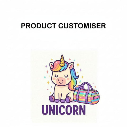 UNICORN PRINT PRINT DUFFLE BAG CUSTOMISER
