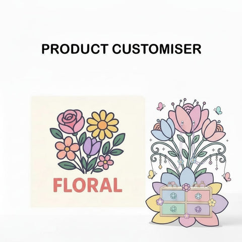 FLORAL PRINT GRAND NECKLACE ORGANIZER CUSTOMISER