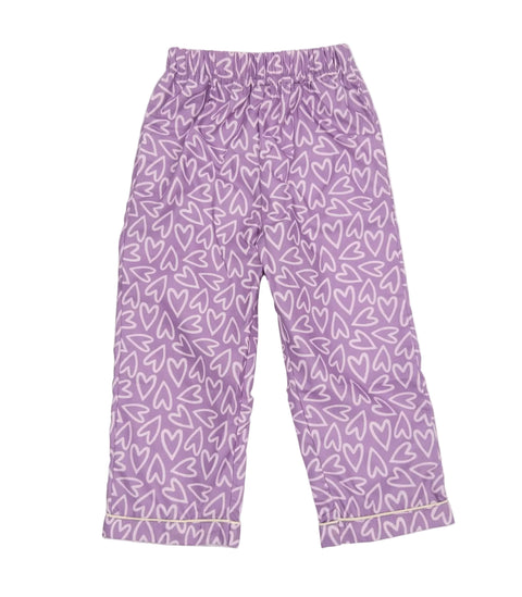 Purple Hearts Printed Night Suit