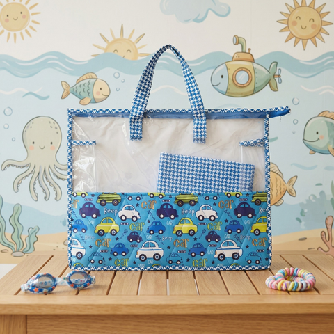 CAR CHAOS PRINT SWIMMING BAG