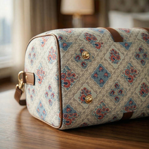 FLORAL TILES  PRINT DUFFLE BAG