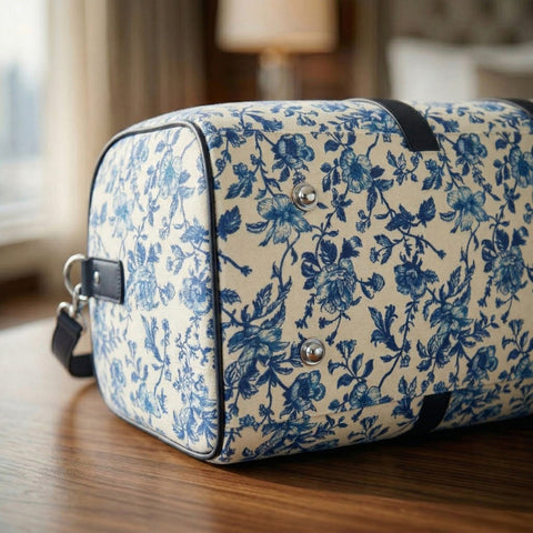 BLUE BLOSSOM PRINT DUFFLE BAG