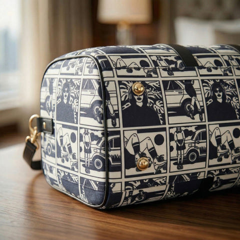 RETRO REEL PRINT DUFFLE BAG