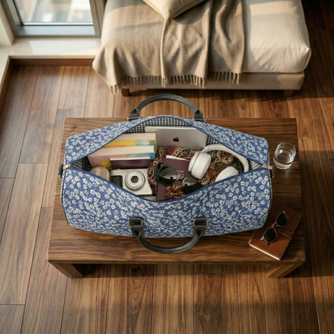 MIDNIGHT BLOOM PRINT DUFFLE BAG