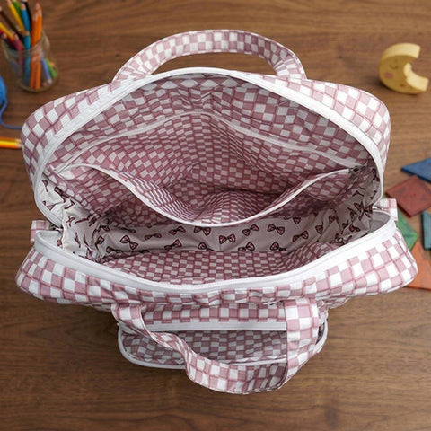 CLASSY BOW  PRINT JUMBO BACKPACK