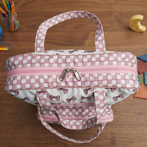 CLASSY BOW  PRINT JUMBO BACKPACK