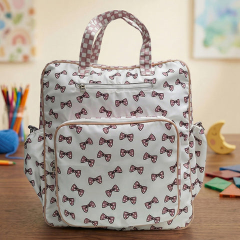 CLASSY BOW  PRINT JUMBO BACKPACK