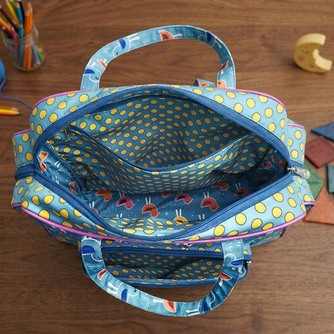 PLAYFUL BIRDS PRINT JUMBO BACKPACK