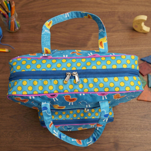 PLAYFUL BIRDS PRINT JUMBO BACKPACK