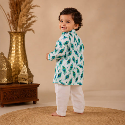 Peacock Feather Kurta Set